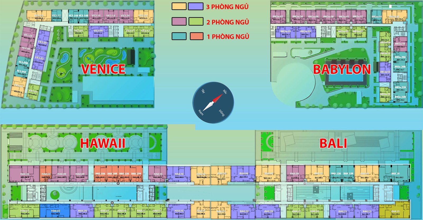 Mặt bằng căn hộ New City Thủ Thiêm cho thuê 1 2 3 phòng ngủ