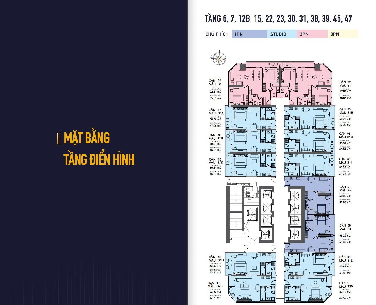 Mặt bằng căn hộ Twin Tower Đà Nẵng