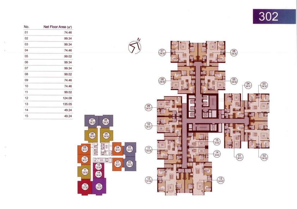 Mặt bằng Raemian Galaxy City toà 302