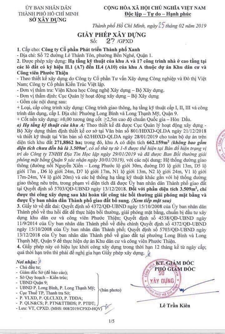 Giấy phép xây dựng Vinhomes Grand Park