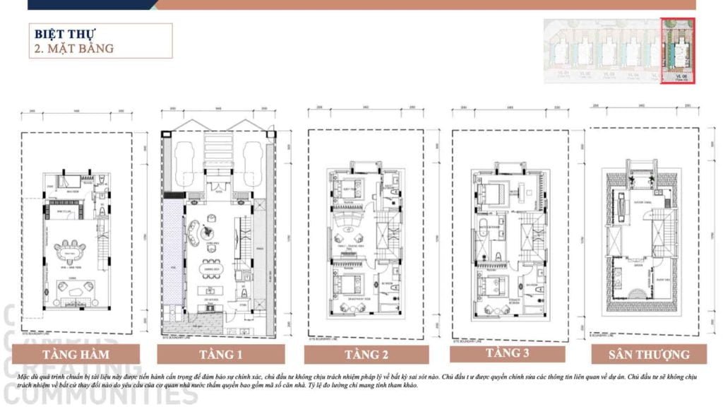 mặt bằng biệt thự