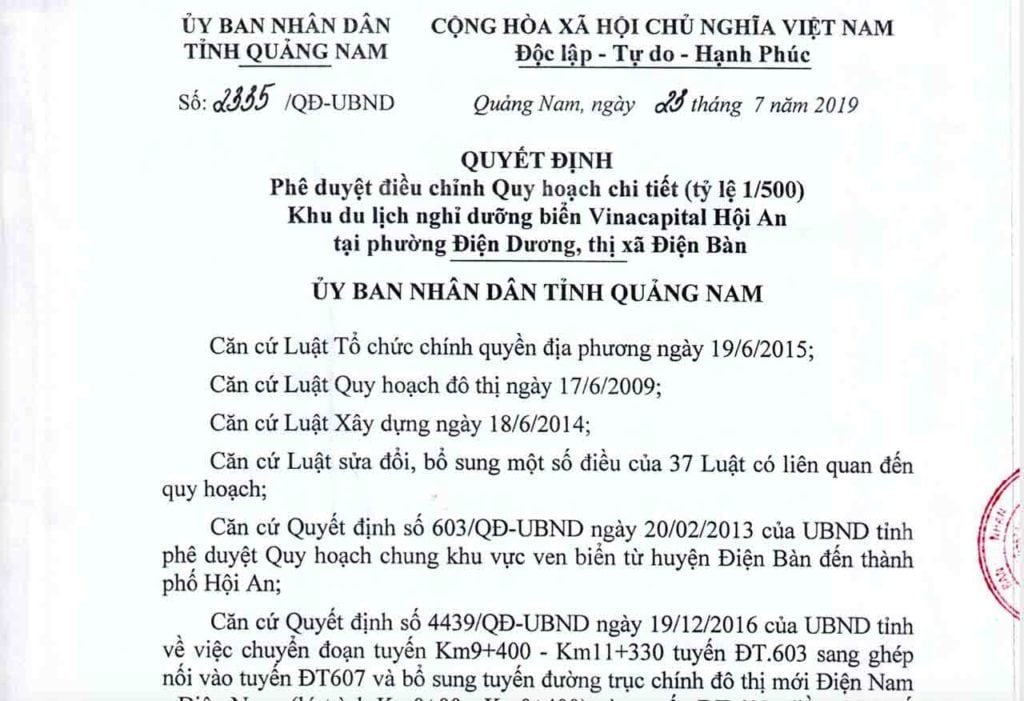 Quy hoạch 1/500 dự án Shantira Hội An