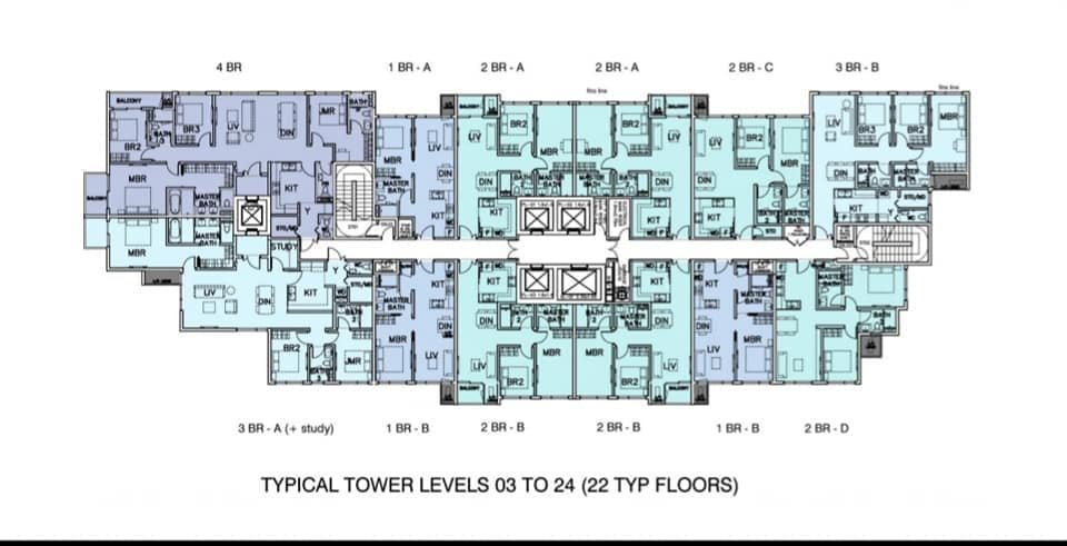 Mặt bằng căn hộ Mozac Thảo Điền tầng 3-24