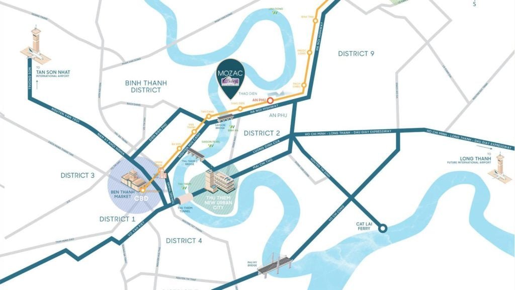 Sơ đồ vị trí dự án Mozac Thảo Điền quận 2