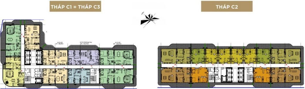 Mặt bằng căn hộ các tầng 10-12 và 14-17
