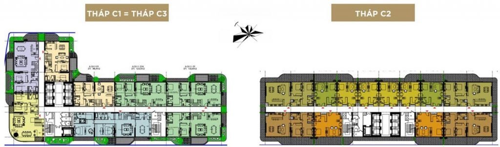 Mặt bằng tầng 18, 20, 22: Sky Villas tầng 1