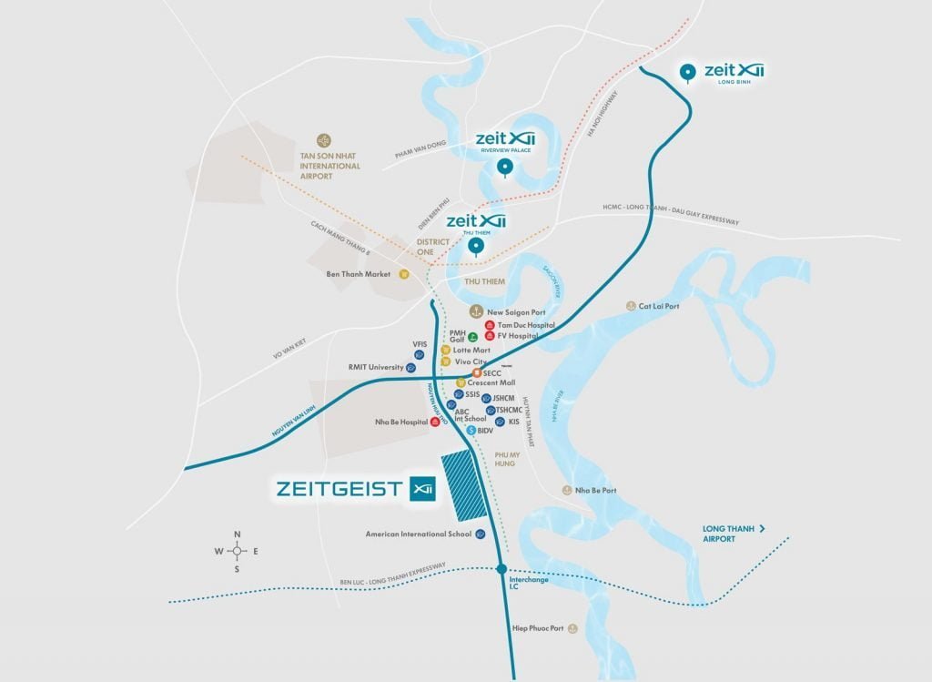 Bản đồ vị trí các dự án do GS E&C đầu tư xây dựng tại thành phố Hồ Chí Minh