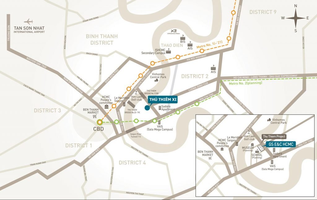 Vị trí dự án Thủ Thiêm Xi Quận 2