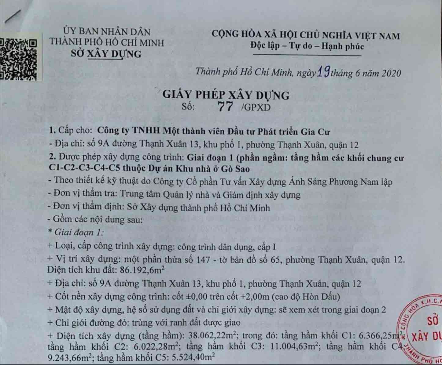 Giấy phép xây dựng Picity High Park