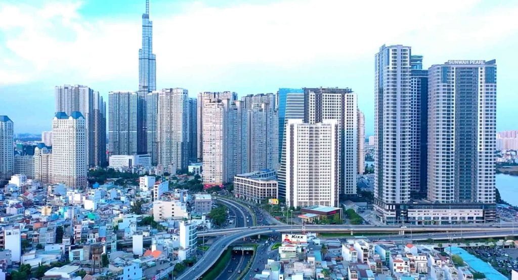 Khu phức hợp Saigon Pearl nằm trên đường Nguyễn Hữu Cảnh, Q. Bình Thạnh