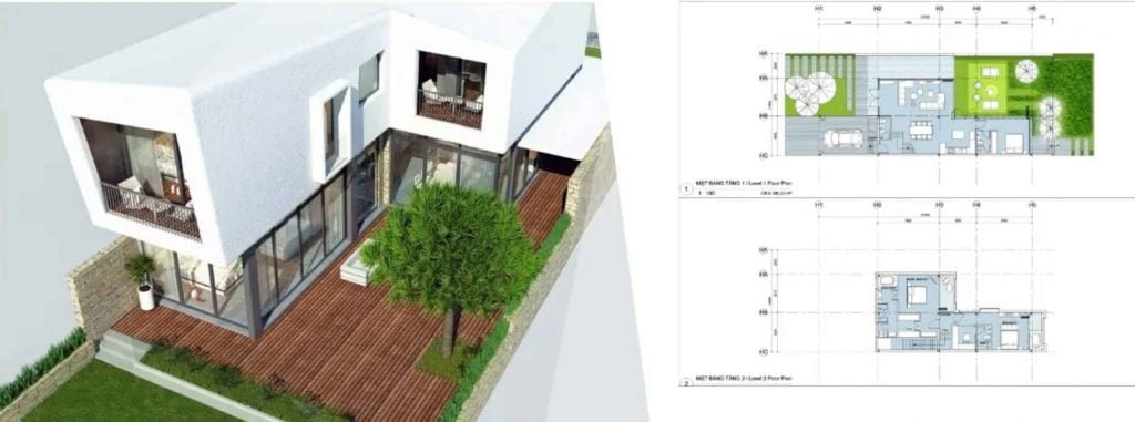 Mẫu biệt thự 3 phòng ngủ không có hồ bơi