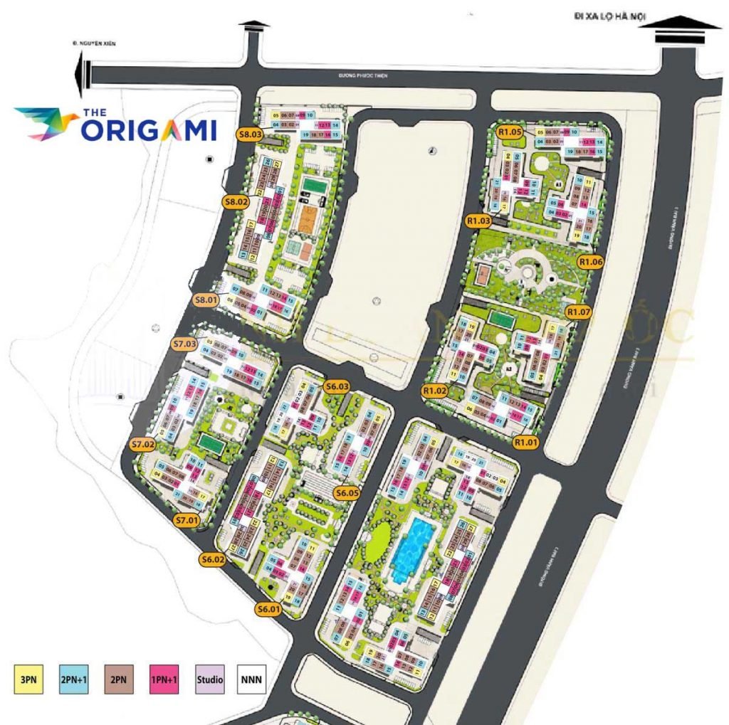 Mặt bằng căn hộ The Origami Vinhomes Grand Park
