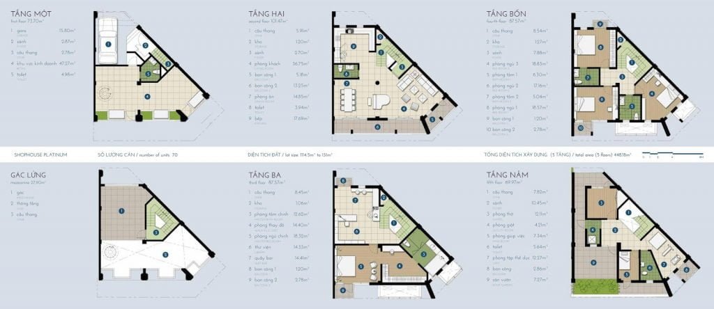 Mặt bằng Shophouse Platinum