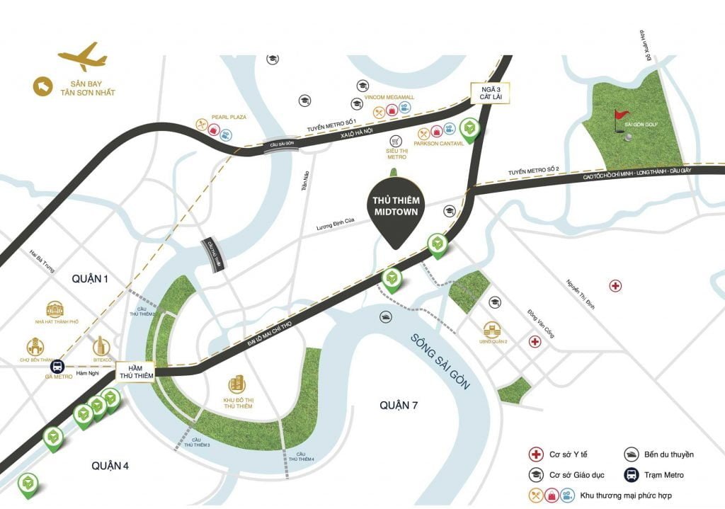 Vị trí dự án Thủ Thiêm Midtown tại phường Bình Khánh Quận 2