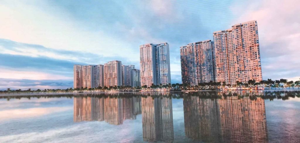 Hình phối cảnh khu căn hộ Masteri Quận 9 trên sông Đồng Nai