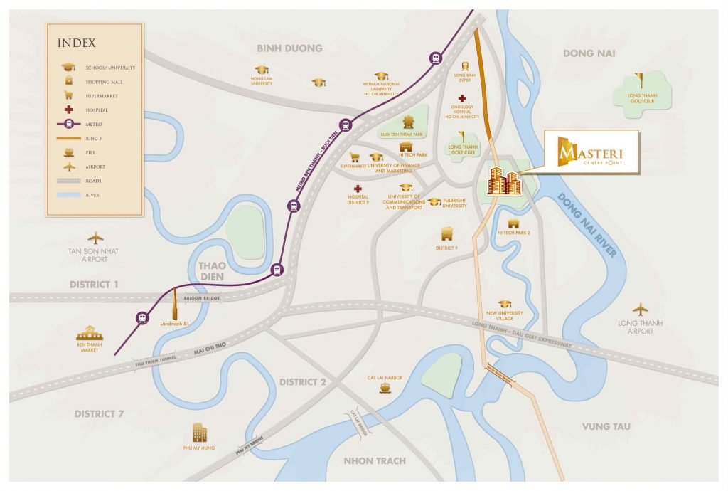 Bản đồ vị trí dự án Masteri Centre Point Quận 9
