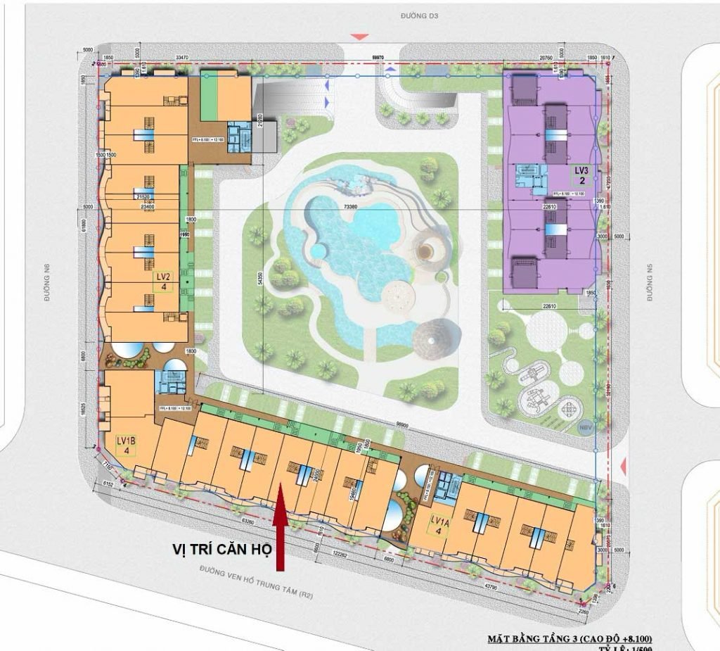 Mặt bằng căn hộ Lakeview 1