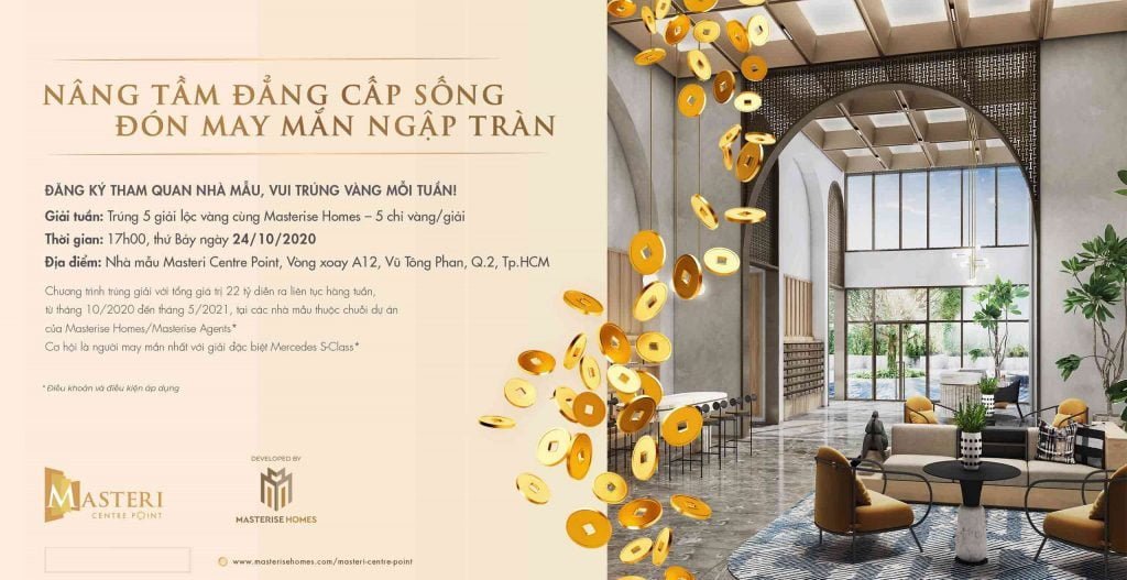 Đăng ký tham qua nhà mẫu Masteri Centre Point có cơ hội trúng vàng