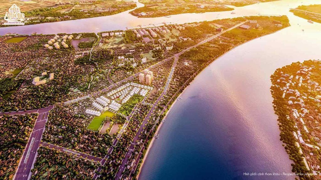 Phối cảnh hình tổng thể của dự án và vị trí tại huyện Nhà Bè