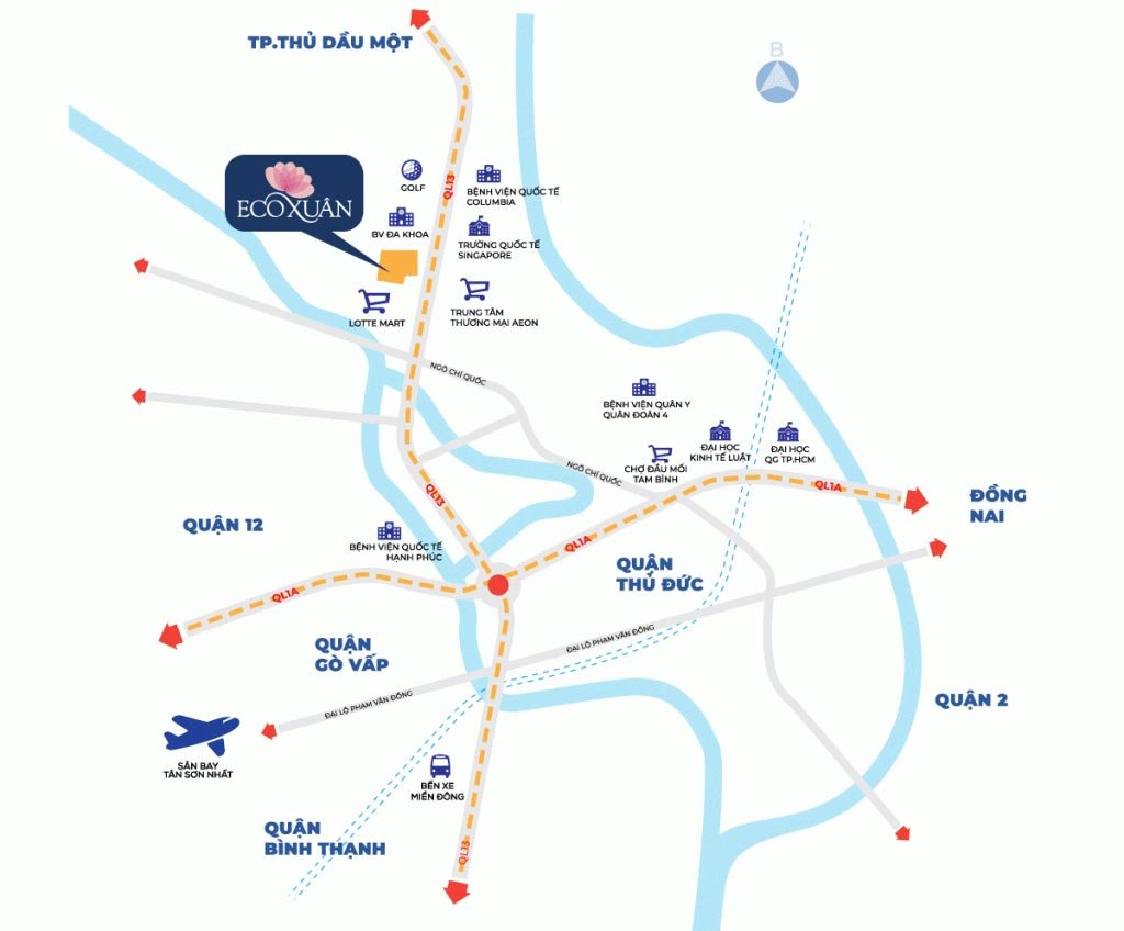 Bản đồ vị trí dự án Ecoxuan