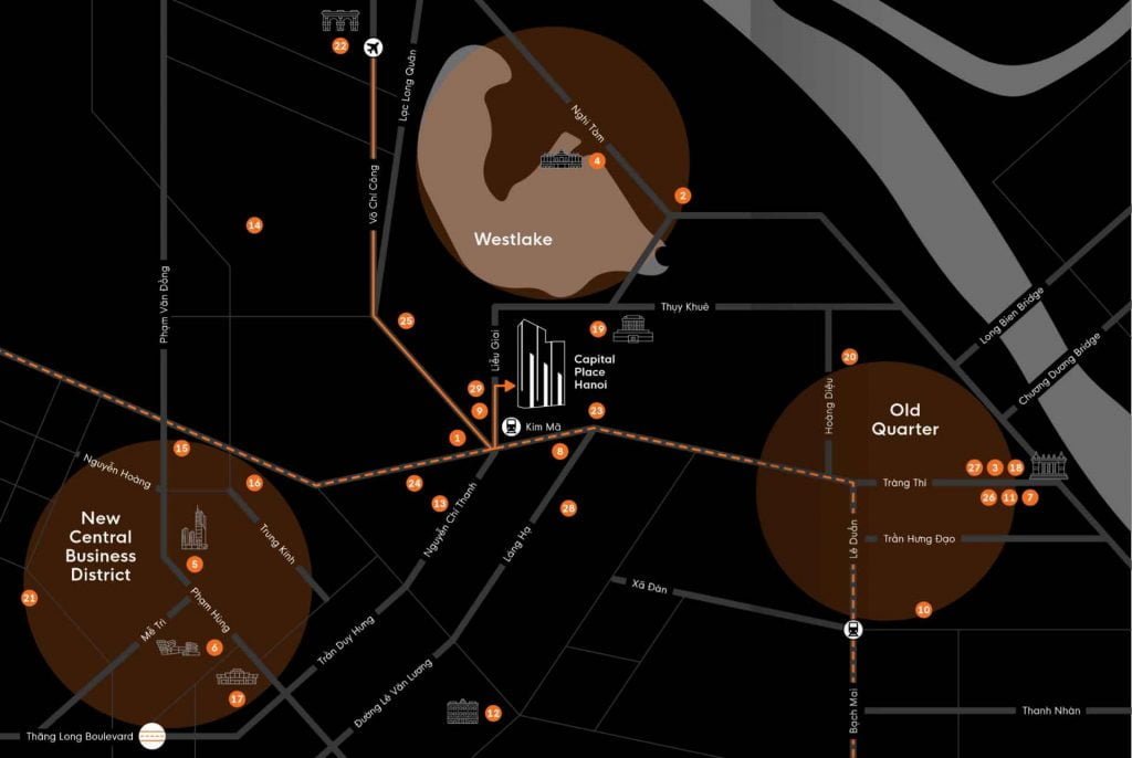 Sơ đồ vị trí tòa tòa Văn phòng Capital Place