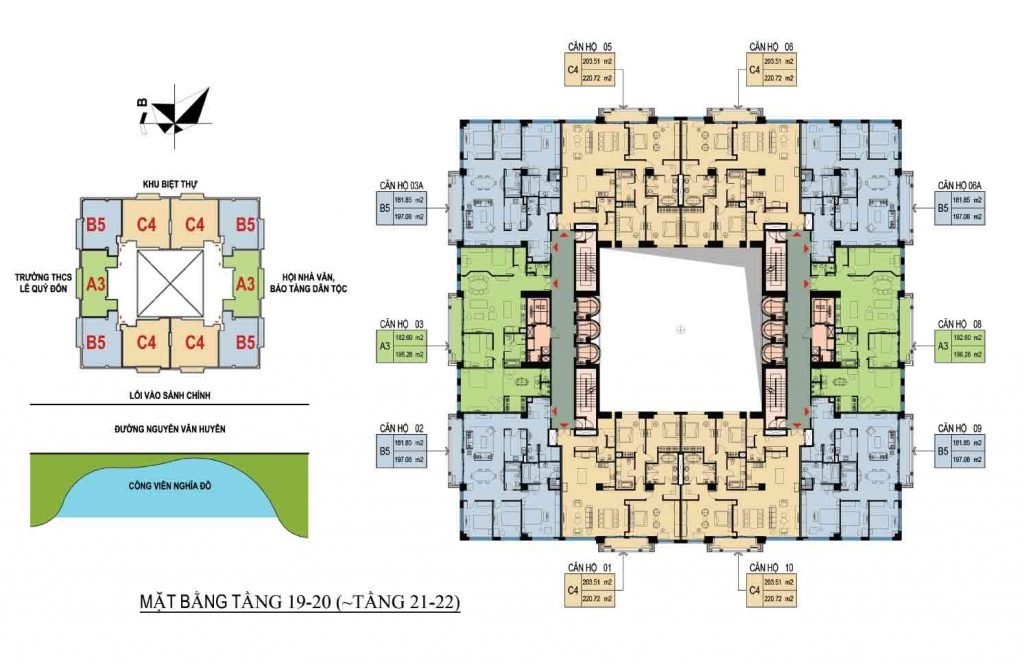 Mặt bằng căn hộ Hanoi Signature tầng 19-20
