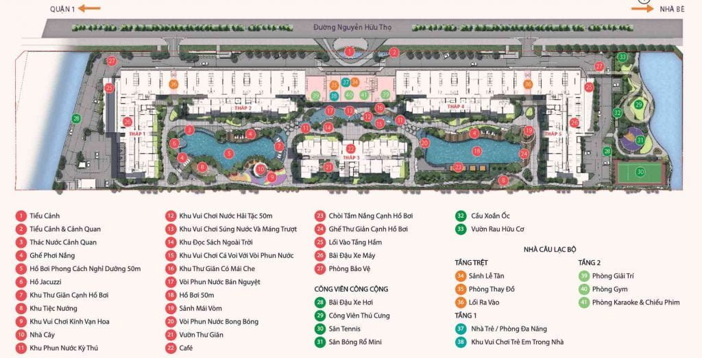 Mặt bằng tiện ích của dự án