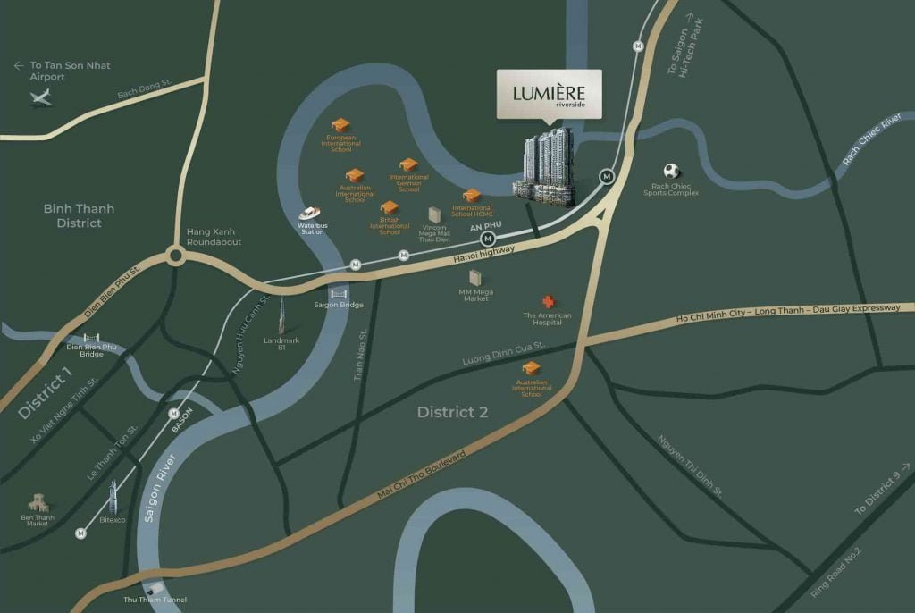Sơ đồ vị trí dự án Masterise Lumiere Riverside Quận 2