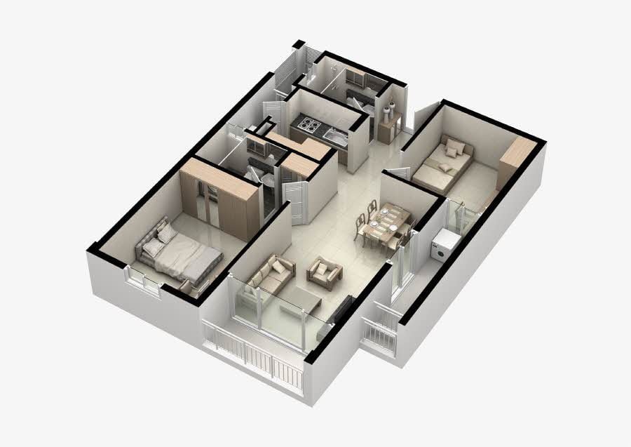 Mặt bằng Căn hộ 75m2