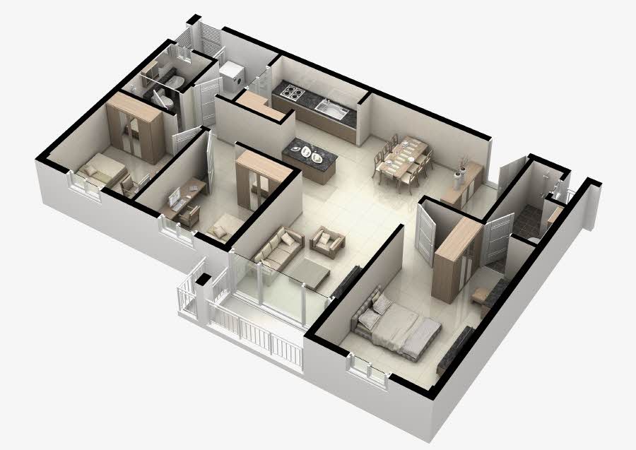 Mặt bằng chung cư 100m2