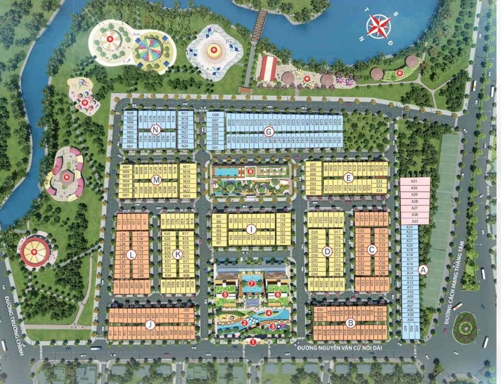 Măt bằng phân lô các dòng sản phẩm