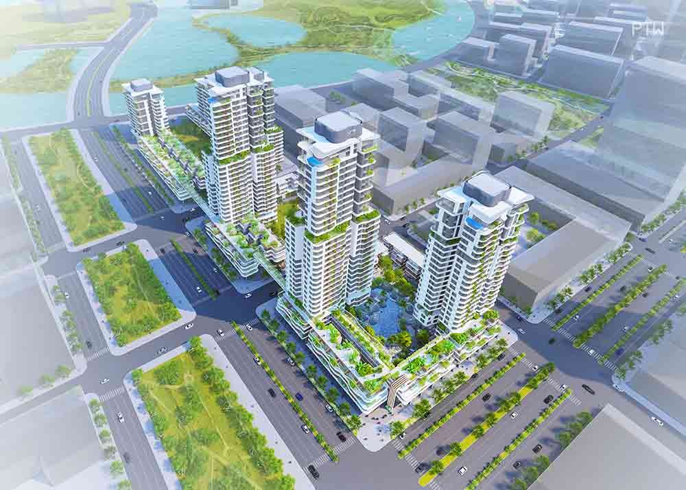Hình phối cảnh dự án Thủ Thiêm Zeit tại khu đô thị mới Thủ Thiêm Quận 2 Việt Nam
