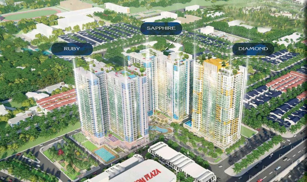 3 toà tháp căn hộ của dự án