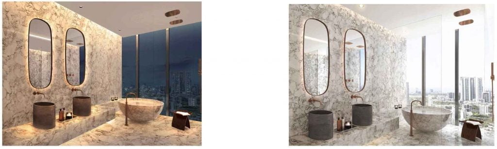 Thiết bị vệ sinh trong phòng tắm của căn Penthouse