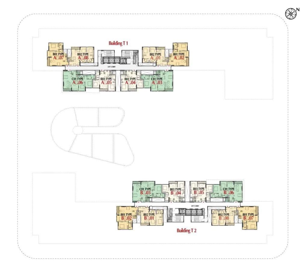 Mặt bằng căn hộ tiêu chuẩn tầng 5-12