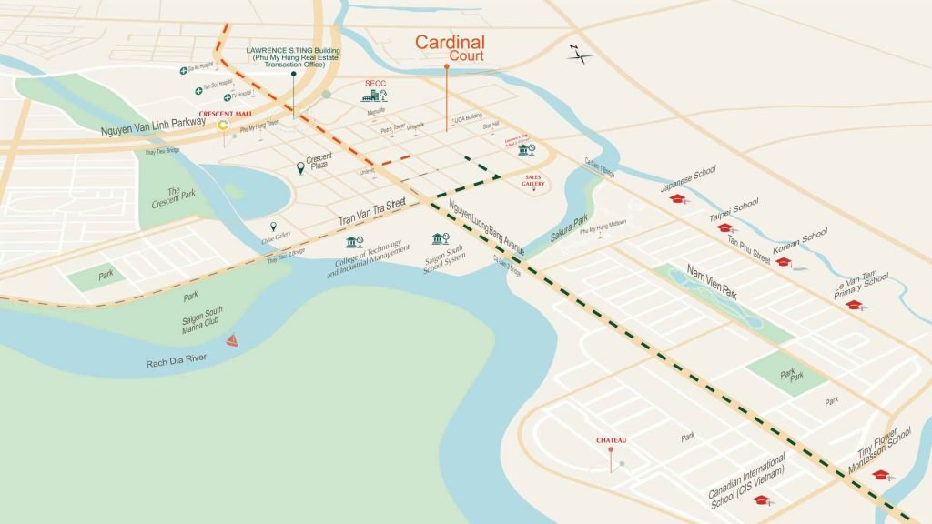 Sơ đồ vị trí dự án Cardinal Court Phú Mỹ Hưng