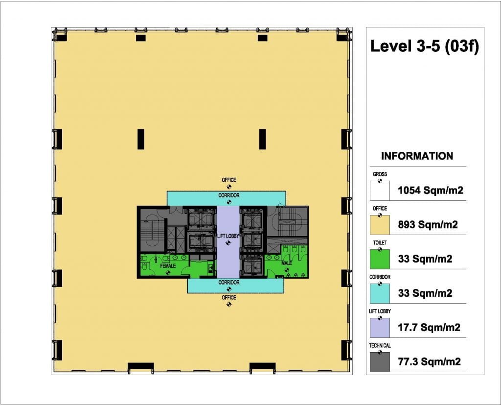 Mặt bằng văn phòng Pearl 5 Tower tầng 3-5