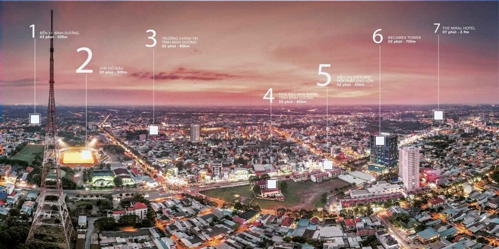 Vị trí dự án tại trung tâm thành phố Thủ Dầu Một