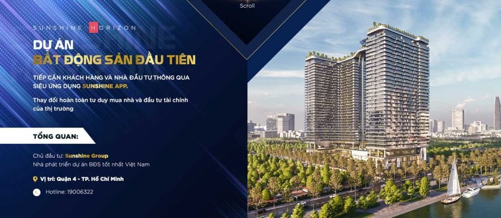 Sunshine Horizon là dự án bất động dùng ứng dụng Sunshine App