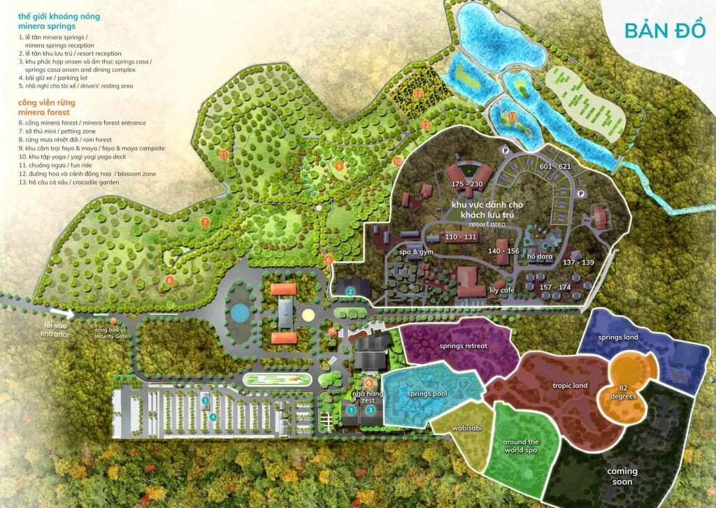 Sơ đồ tổng thể của Bình Châu Onsen