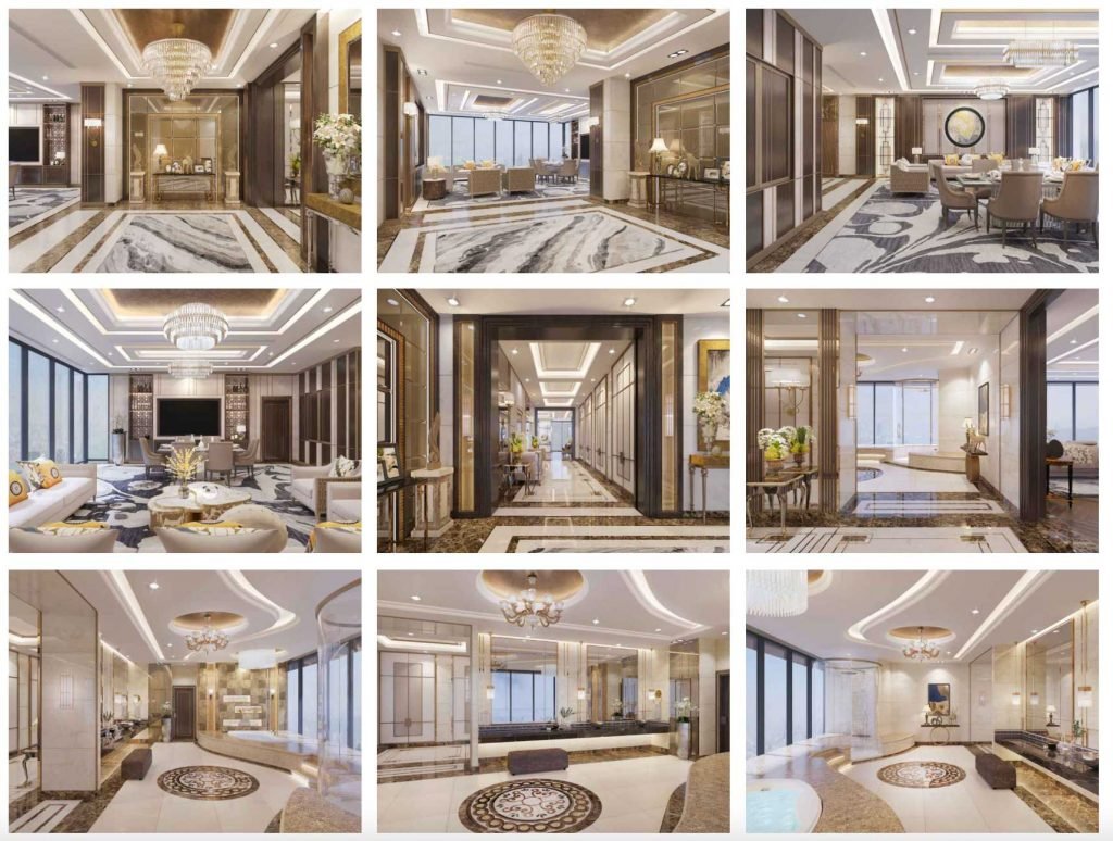 Hình ảnh nội thất 1 căn penthouse Sunwah Pearl