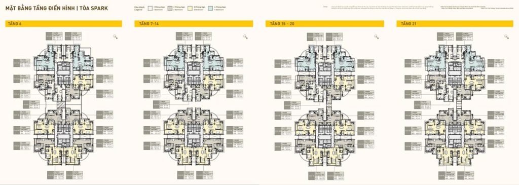 Mặt bằng căn hộ Masteri Grand View toà Spark