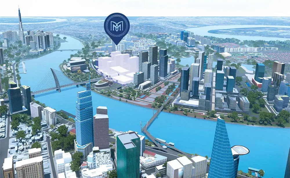 Bản đồ vị trí dự án The Metropole Thủ Thiêm nằm ngay chân cầu Thủ Thiêm 2