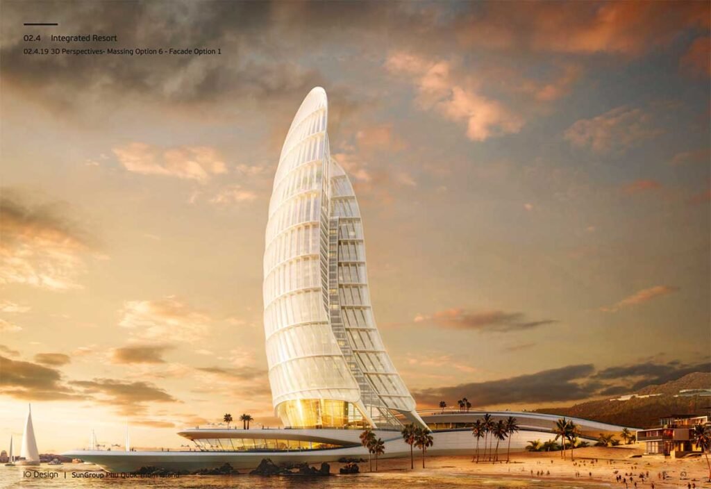 Toà nhà cánh buồm là điểm nhấn của dự án Bãi Trào Hòn Thơm