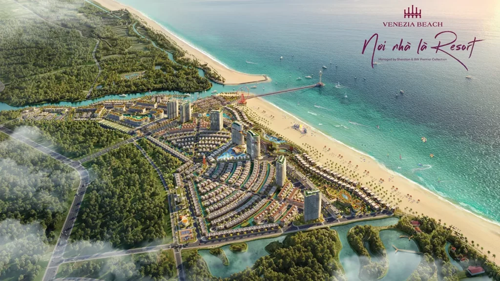 Toàn cảnh dự án Venezia Beach bên biển Hồ Tràm Bình Châu