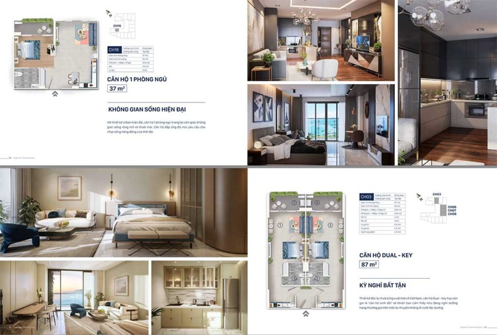 Bản vẽ căn hộ Imperium Town 1 phòng ngủ và Dual Key