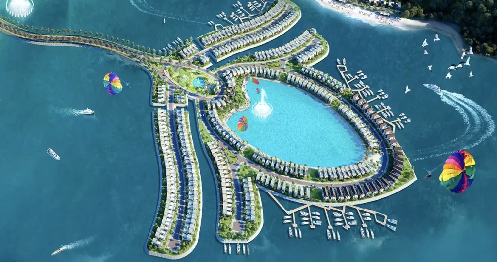 Phối cảnh tổng thể phân khu biệt thự 6 sao 3 mặt hướng biển