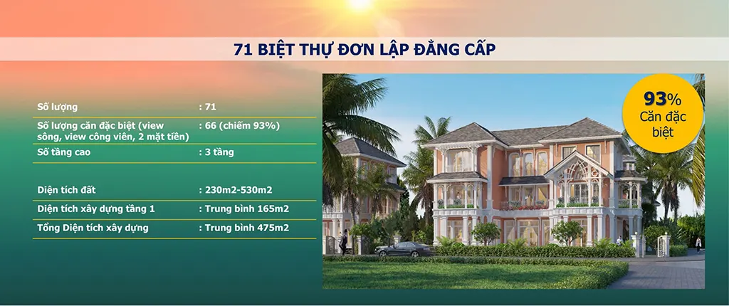 71 biệt thự đơn lập đẳng cấp