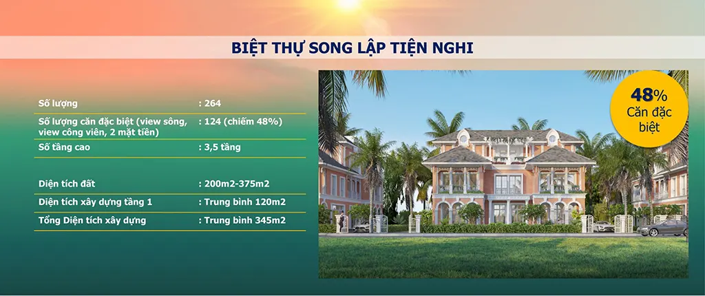 264 biệt thự song lập tiện nghi