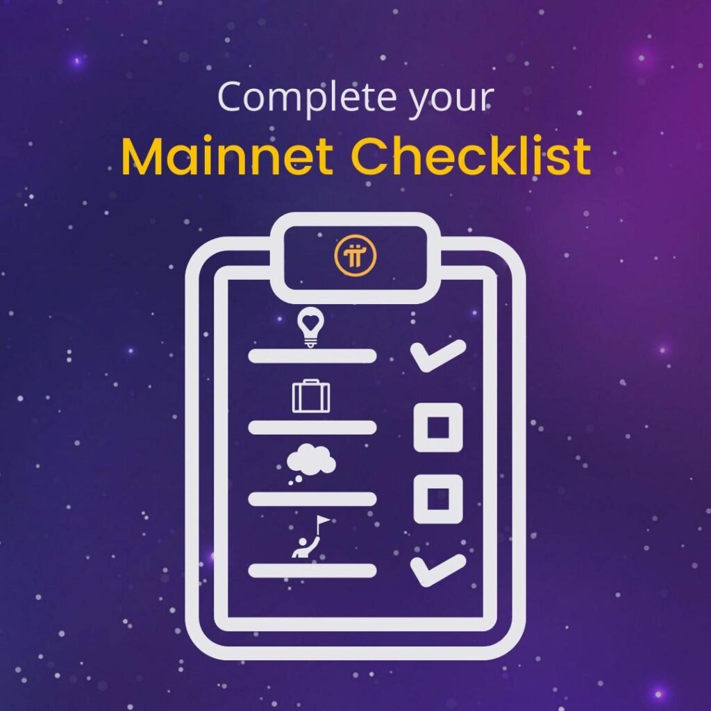 Hoàn thành các bước trong danh mục Mainnet Pi Network